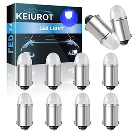 1893 Led Bulb 1895 1815 1816 53 57 Bulb BA9S Led Bulb for Indicator Lights Car Dome Map Trunk License Plate Courtesy Step Light Blue DC 12V, 10-Pack