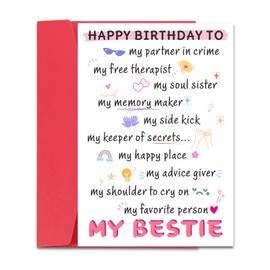 Best Friend Birthday Gifts for Women Friendship Best Friend Birthday Card Bestie Birthday Gifts for Women Female Bestie Birthday Card Funny Bestie Gifts for Women Happy Birthday Card Soul Sister Bff