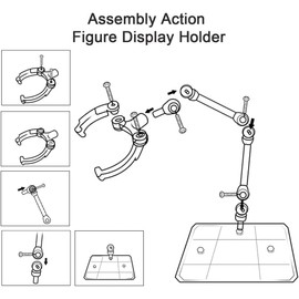 Galepromot Action Figure Stand, Doll Model Display Holder Base Doll Support Stand Compatible with HG RG SD SHF Gundam 1/144, Figure Display Stands, Collectible Display and Storage