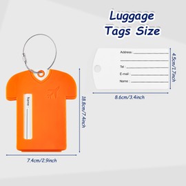 4 Pack Luggage Tags for Suitcases with Stainless Loop, Travel Suitcase Tags Bag Tags with Name ID Card for Luggage