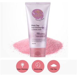Kwailnara Cleansing Story Natural Facial Deep Foam Cleansing - Pink Clay