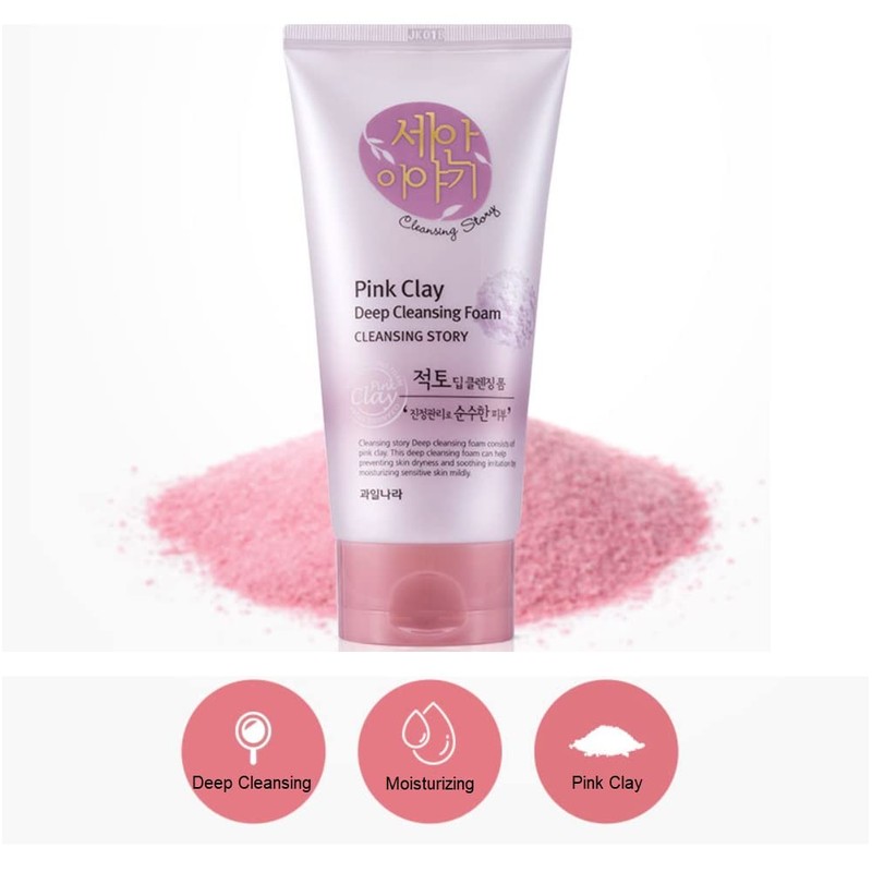 Kwailnara Cleansing Story Natural Facial Deep Foam Cleansing - Pink