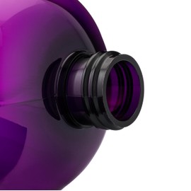 Baire Bottles 16 oz Empty Refillable Plastic Pump Bottles Dispenser 6 Pk PET, BPA Free Refillable Containers Shampoo Lotion Oil Liquid Soap Labels USA (Purple, White Pumps, Damask Labels)