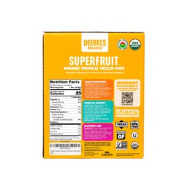 DeeBee's Organics Tropical SuperFruit Freezie Pops, No Added Sugars, No Artificial Flavors or Colors (Pack of 50)