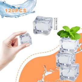 120 Stück 20 mm Künstliche Plastik Eiswürfel Eiederverwendbar Eiederverwendbare Eiswürfel Eiederverwendbar BPA Frei Künstlich Dauereiswürfel für Hochzeiten Fotorequisiten und Küchendekoration
