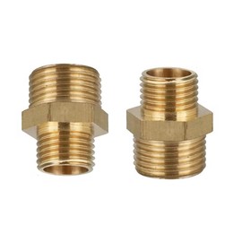 MiJunHD 2PCS Brass Reducer Connector | BSP Male Thread G1/4≈12.5mm≈0.5inch to G3/8≈16.2mm≈0.64inch | Pipe Thread Reducing Joint Plumbing Adapter for Pipe Connection Converting