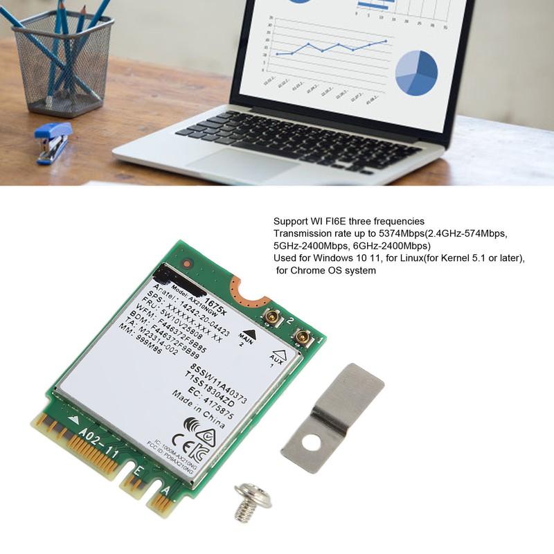 WiFi Card Wireless Tri Band 1675X AX210NGW M.2 NGFF WI‑FI6E
