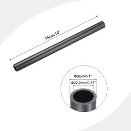 sourcing map 1 Inch PVC Rigid Tube Round Pipe Hardware Tubing 22.2mm(7/8 Inch) ID 26mm OD 350mm Dark Grey High Impact for Water Pipe Cable Sleeve