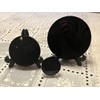 CrystalsAhoy Obsidian Mirror, 5.5" Round Scrying Mirror, Freestanding, Modern Style,