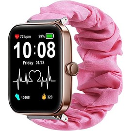 Compatible with Aeac Smart Watch Bands,Fabric Elastic Scrunchie Elastic Watch Band Women Cute Replacement Straps Compatible with 1.69 inch Aeac/Woneligo/Gydom/AITAFY/RIVERSONG/TOZO S2 44mm Smart Watch