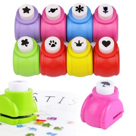 8 Pack Mini Hole Punch Set for Paper Crafts - Craft Punch with Star, Heart, Flower Shapes | Scrapbooking, Card Making, Photo Album Supplies | Portable Shape Cutter for Kids and Adults DIY