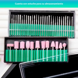 Kit Manicura Pedicura Rusa Pulido Broca Uña Gel Acrílico Cerámica Profesional Limpieza Cuticula Press-on Poligel (42 piezas)