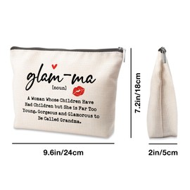 Tisubileiry Gifts Ideas for Grandma Makeup Bag from Grandchildren Mother's Day Gifts Make up Bag First Time Grandma Gifts Gifts for Nana Birthday Christmas Gifts Travel Pouch