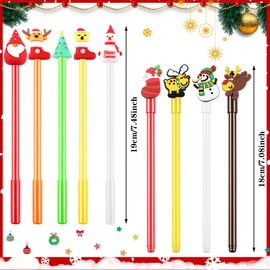 SANNIX 50 Pieces Christmas Cartoon Gel Ink RollerBall Pens for Kids Gift School Office Home Supplies Snowman, Christmas Tree, Elk, Santa Claus, Christmas Hat(25 Style)