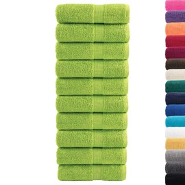 vidaXL - Washcloths 10 pcs Apple Green 30x30 cm - 600 gsm - 100% Cotton - Face/Hand/Gym Towels - Machine Washable with Hanging Loop