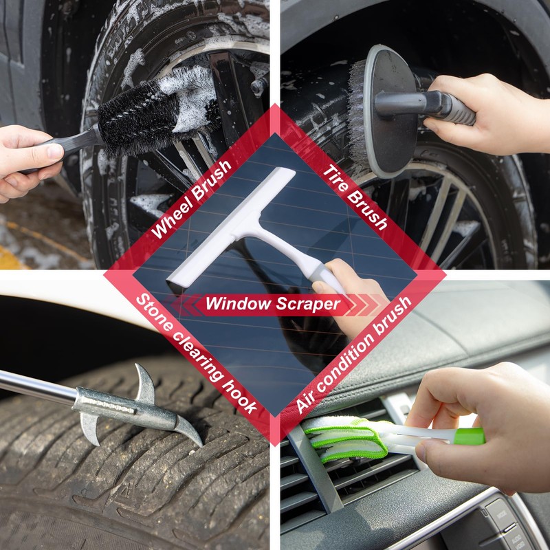 GPUSFAK 40Pcs Car Wash Cleaning Kit with Foam Gun Sprayer