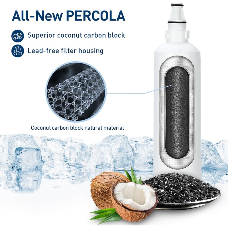 PERCOLA Sub-Zero 7012333/7042803 & Manitowoc K00374/K00374001 Ice Maker Water Filter,