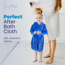 Rising Star Kids Robes for Boys Robe Soft Plush Hooded Fleece Bathrobe - Animal Gifts Robes for Big Boys Ages 6-8 (Shark)