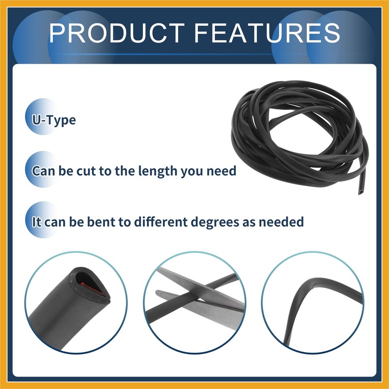 Partuto Universal Car Door Edge Guards, Exterior 9.84ft U-Shaped Door