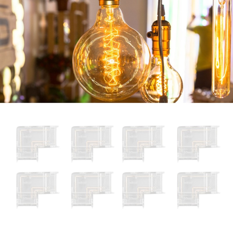 8pcs LED Strip Light Connector Professional Transparent 3Pin L Shaped