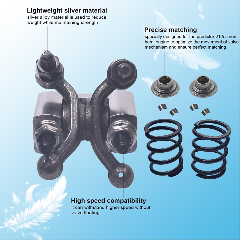 Racing Shaft Rocker Arm Set w Silver For Predator 212cc