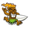 2 x 10cm/100mm Tiki Surf Hawaii Aloha Window Cling Sticker