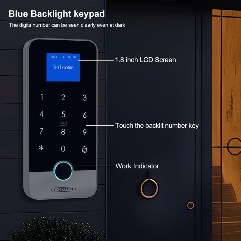 AccessShield Waterproof Smart Home Security Systems Fingerprint,Password,Tuya Remote Unlock,IC Keychain