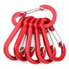 XSAJU Carabiner, Small D-Ring, Auto Lock, Set of 6, Aluminum,