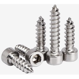 ANGEEK Pack of 100 M2.5 x 14 mm Self-Tapping Screws, 2.5 x 14 Cylinder Screws with Hexagon Socket, Stainless Steel Round Head Self-Drilling Screws
