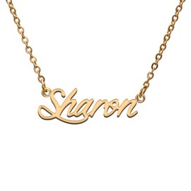 Sharon Name Tag Necklaces for Her His Friends Familys Relationship Memory Jewelry Gift