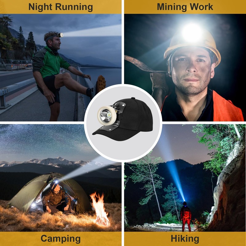Lokilo Super Bright 1+6 LED Mining Headlamp,Rechargeable Waterproof Headlight with