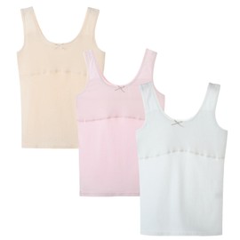 Training Bras for Girls 10-12 with Padding Teen Cotton Camisoles Underwear Kids Seamless Crop Tops Pack of 3 Size XXL