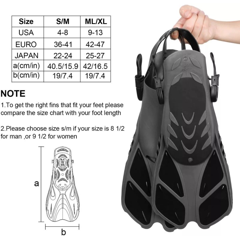 Breezee Market Aletas Natación Snorkeling Ajustable Flexibles Talón Abierto