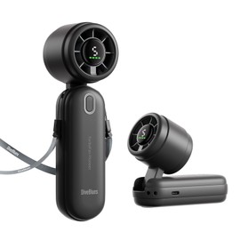 Diveblues iTurbo Portable Handheld Turbo Fan, 5 Gear High Speeds, Foldable Rechargeable Mini Hand Fans, Led Display,Powerful Turbo Airflow, 12-Hrs Cooling Small Fan Travel Essentials Beach Women Gifts