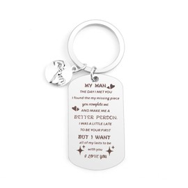 QONCV Gifts for Boyfriends, Keyrings for Men, Valentine's Day Gifts for Him, Couples Gifts, Anniversary Presents for Him Her, Birthday Gifts for Him, Christmas Gifts for Couples, Valentines Keyring