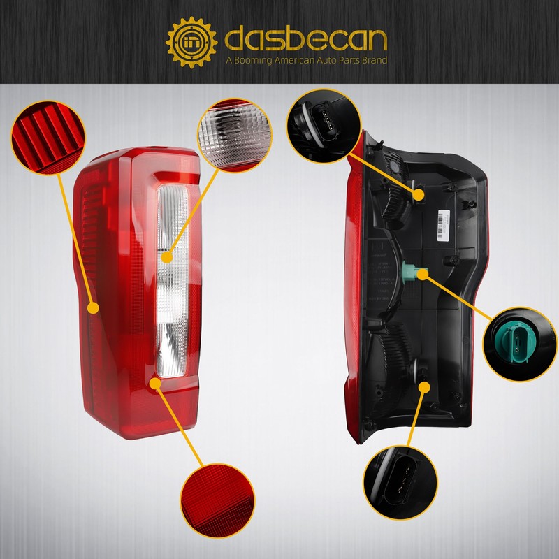 Dasbecan Tail Light Assembly Halogen Type Compatible With 2023-2026 Ford