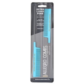 LX #4630 - Juego de 2 peines de cola de ganso de dientes gruesos, pasadores de acero inoxidable, 1 juego (azul bebé)