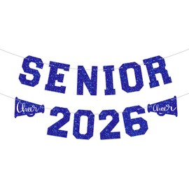 Fuyoooo Graduation Party Decorations Cheerleader Senior 2026 Graduation Banners Megaphone 2026 Senior Night Decorations Sport Theme Party Supplies for Player Gift Sport Parties Favors(Blue)