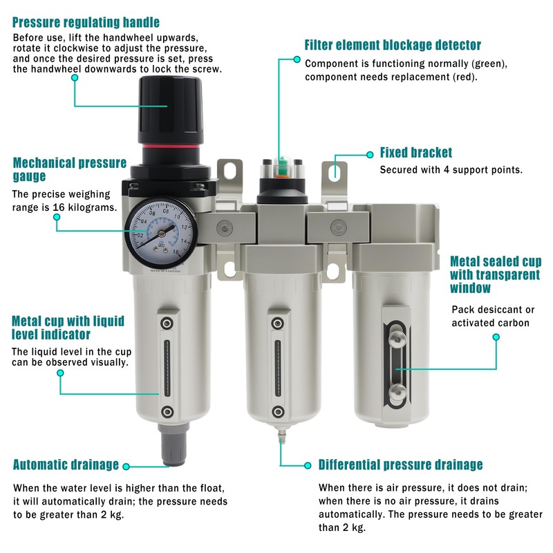 1/2" Npt Industrial Grade 3 Stage Air Drying System