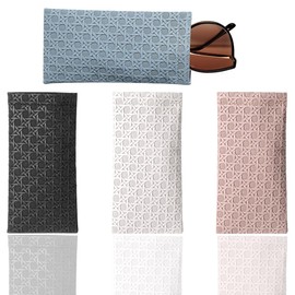 Pack of 4 Soft Glasses Case, Sunglasses Case, Glasses Case, PU Leather Glasses Case, Protective Case for Glasses (Black, White, Grey and Brown)