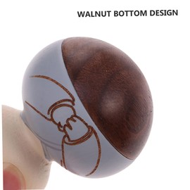 BESPORTBLE Wooden Monk Figures Children Baby Toy Home Office Desktop Decoration Christmas Festival Birthday Gift Grey Eyes Closed