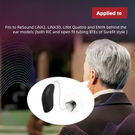 Hearing Aid Domes,Silicone Hearing Aid Domes for Resound SureFit RIC and Open Fit BTE Hearing Amplifier Ear Tips Accessories with Cleaning Tools Brush Cleaner and Carry Case