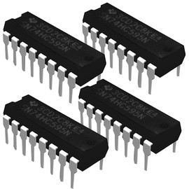 Texas Instruments SN74HC595N IC 8-Bit Shift Registers with 3-State Output Registers (Pack of 4)