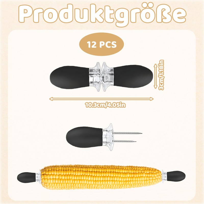 Corn on the Cob Skewers, Pack of 12 Stainless Steel