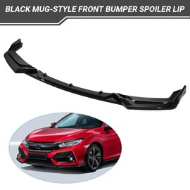 Zxmoto Fits for 2017 2018 2019 2020 2021 Honda Civic Hatchback Painted Black Mug-Style Front Bumper Spoiler Lip