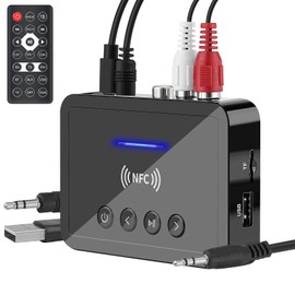 JoohcUngir Bluetooth 5.0 Transmitter Receiver Adapter Audio 3 in 1 Bluetooth Audio Adapter 3.5mm AUX RCA Optical USB HiFi Stereo Music, FCC Pass 2A4RO-M6