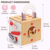 Pillowhale Wooden Activity Cube, Baby Montessori Toys with 8-in-1 Activity