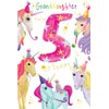 Granddaughter 5th Birthday Card Age 5 Unicorns 9" x 6"