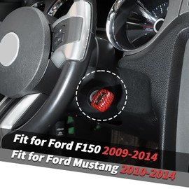 Key Fob Cover Case Protector Fit for Ford F150 2009-2014, Fit for Ford Mustang 2010-2014 (Red Carbon Fiber)