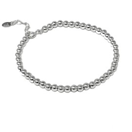 Women's Girls Silver Bracelet | 925 Sterling Silver 4mm Ball Beaded Bracelet